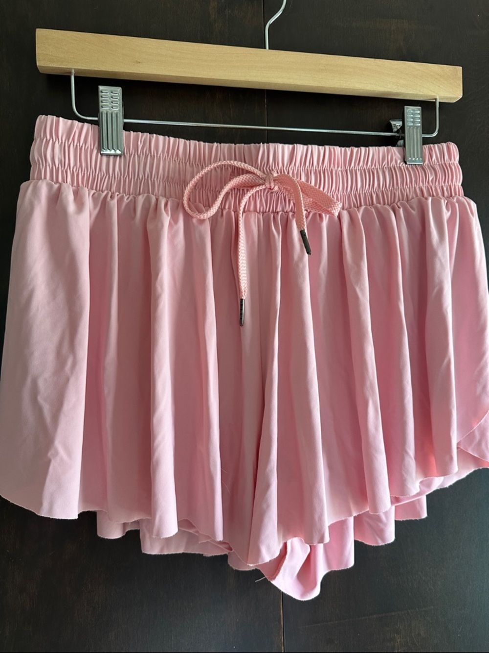 Light Pink Ruffle Drawstring Shorts - Picture 4 of 4